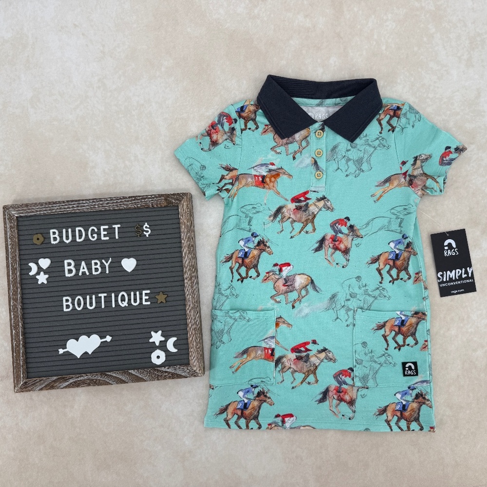 New Rags Horse Racing Shirt Dress